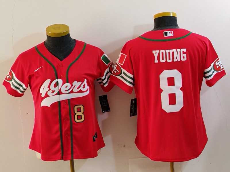 Women's San Francisco 49ers #8 Steve Young Red Mexico Cool Base Stitched Baseball Jerseys,We sell and wholesale Women's San Francisco 49ers #8 Steve Young Red Mexico Cool Base Stitched Baseball Jerseys on line form chian!